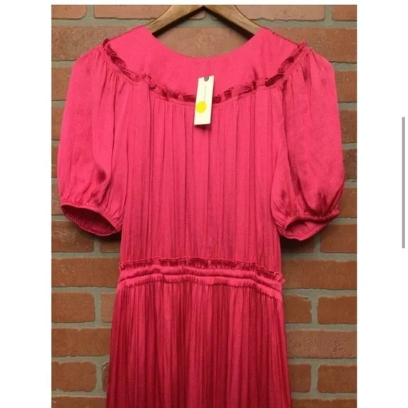 strapless open back dress Alberta Pink Cotton Linen Dress
